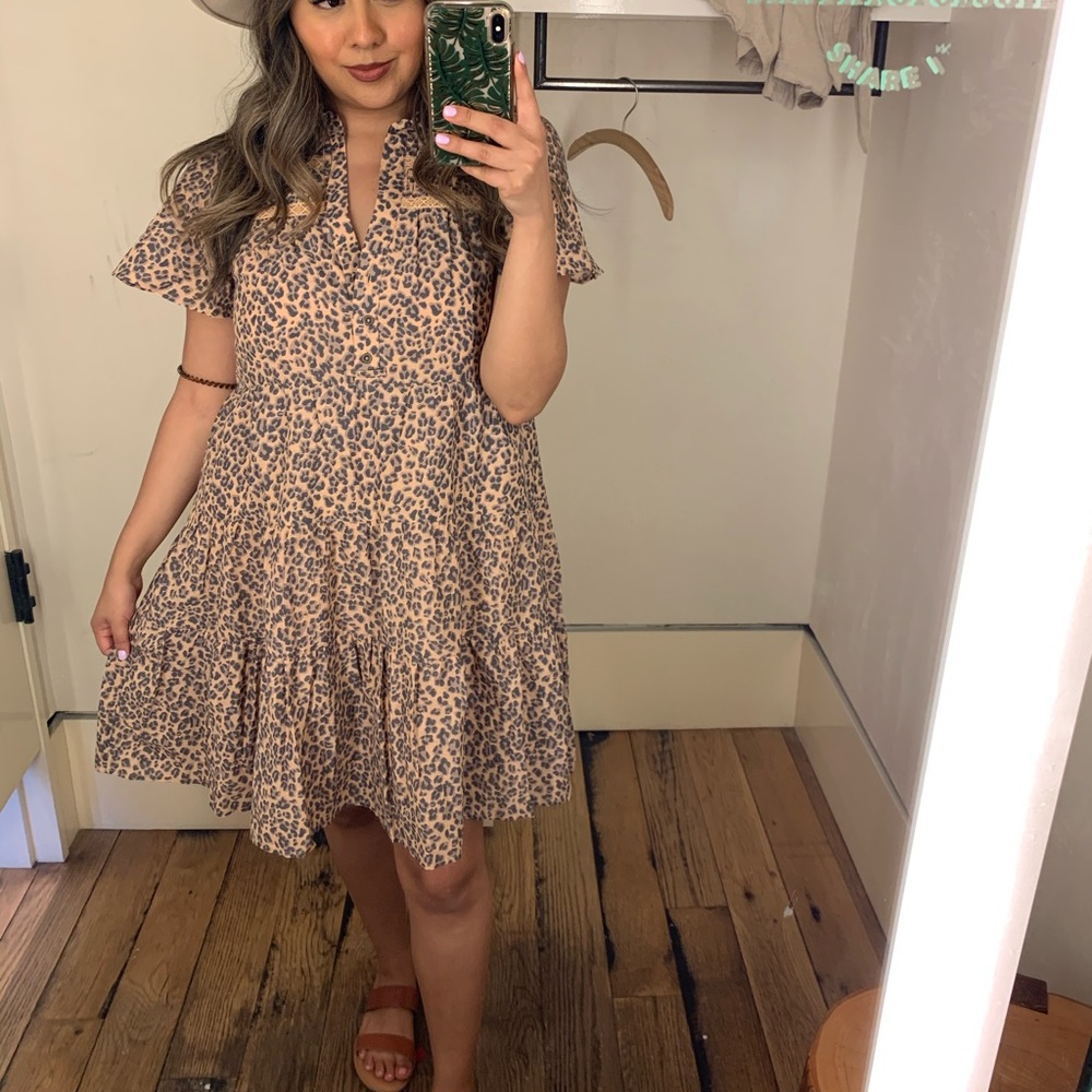 Anthropologie tiered shirt dress
